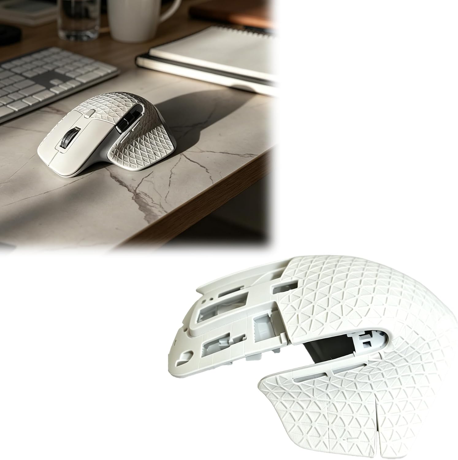 Replacement Top Shell Compatible with Logitech MX Master 3 & 3S Mouse, Triangle Texture Protective Upper Cover, Anti-Wear Mouse Housing Repair Replacement