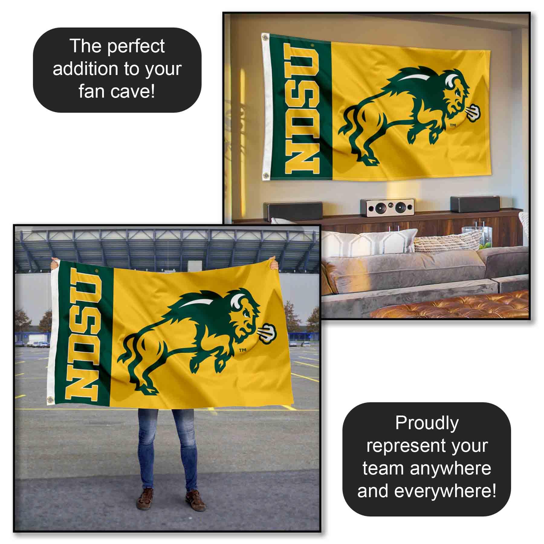 North Dakota State Bison House Flag – 30x40 Inch, Double Sided, Officially Licensed NCAA - View #10