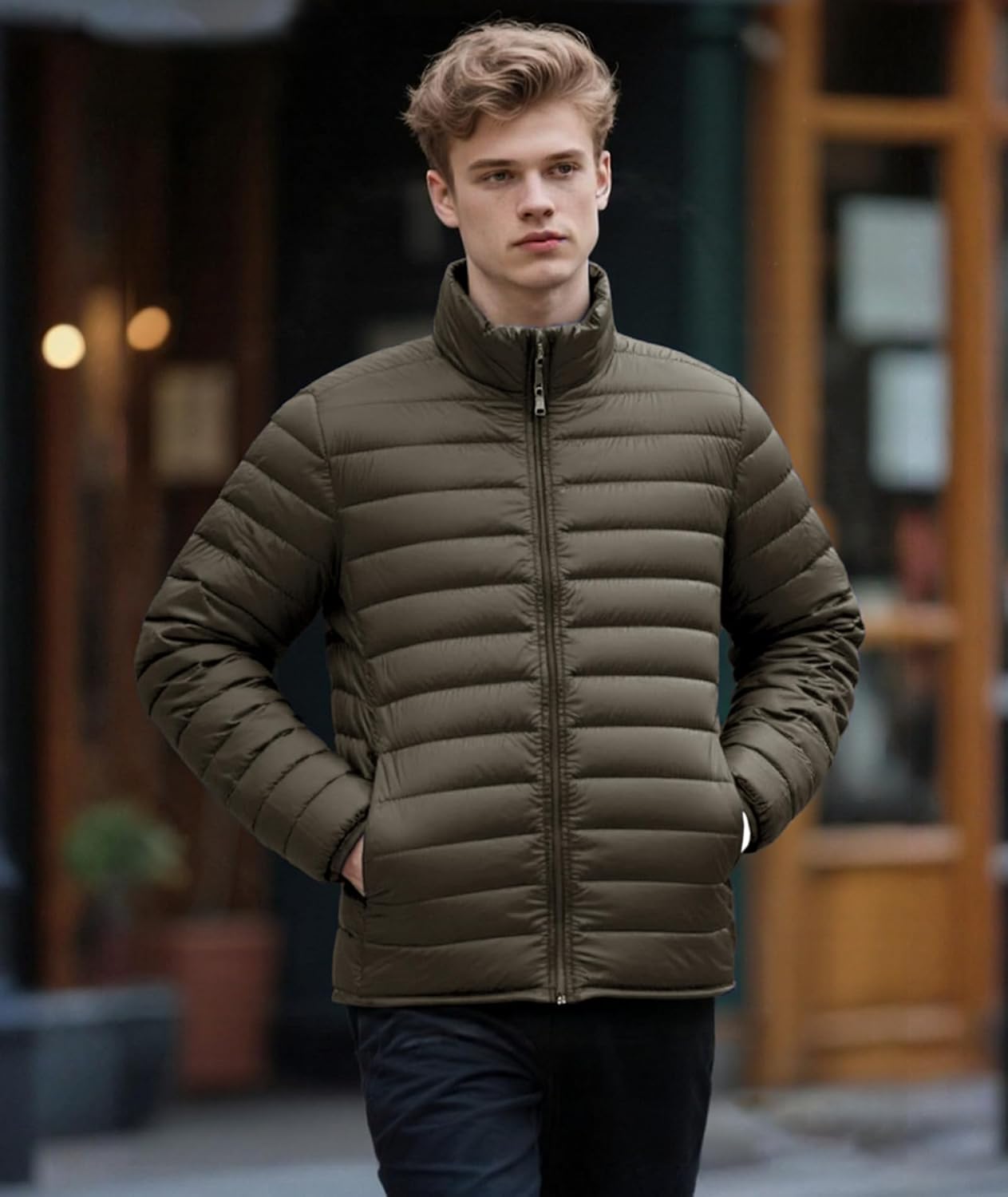 Men's Packable Puffer Jacket Lightweight Warm Winter Puffy Coats Windproof Insulated Jacket for Casual Hiking Travel - Image 7