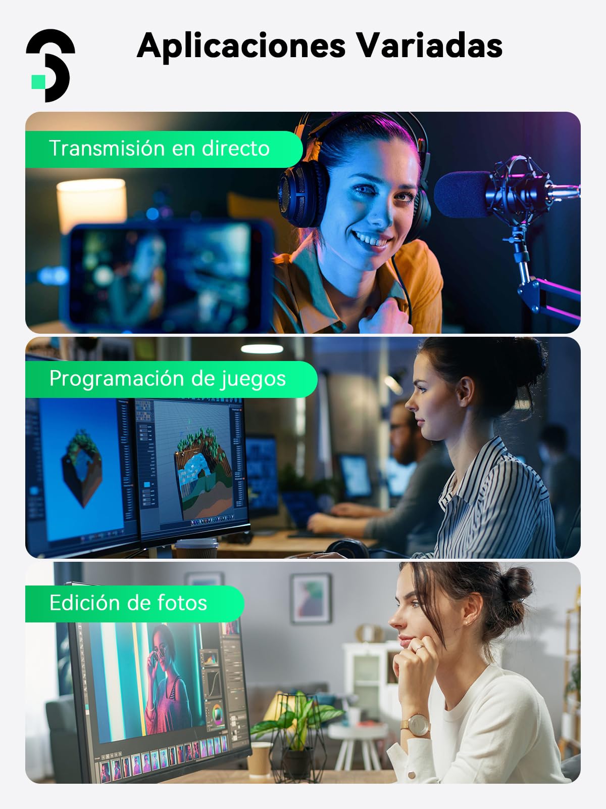 SOOMFON Stream Controller Deck 10 Teclas Macro&Pantalla Táctil&4 Perillas | Stream Controlador Deck con OBS Twitch YouTube PS Word Zoom Excel y Más, con Mac/Win, para Streaming Gaming Oficina Creación