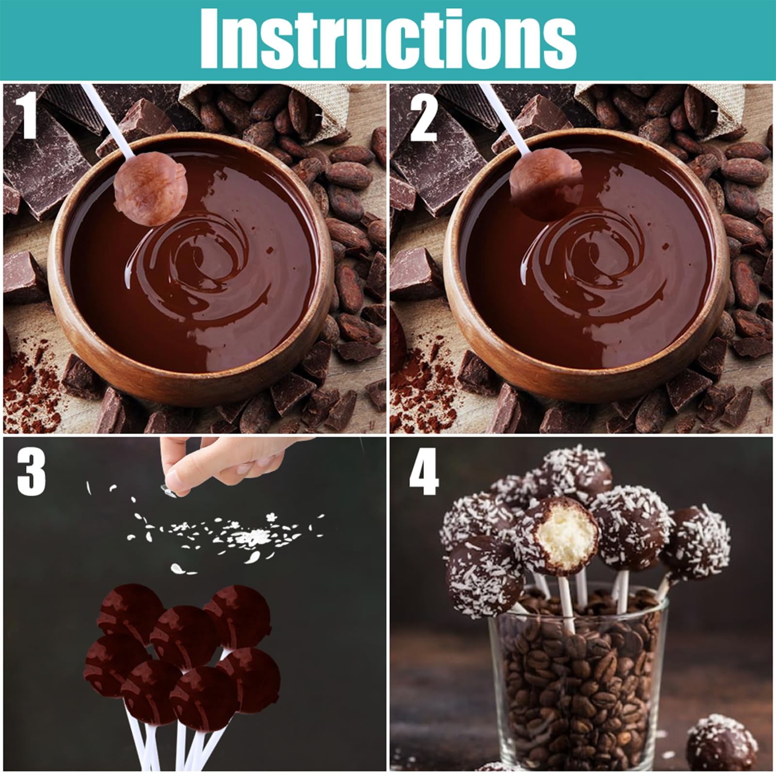 Baton Sucette Pop Cake 200 Pièces 10 cm 15 cm Bâtonnets en Papier Alimentaire pour Gâteaux Desserts