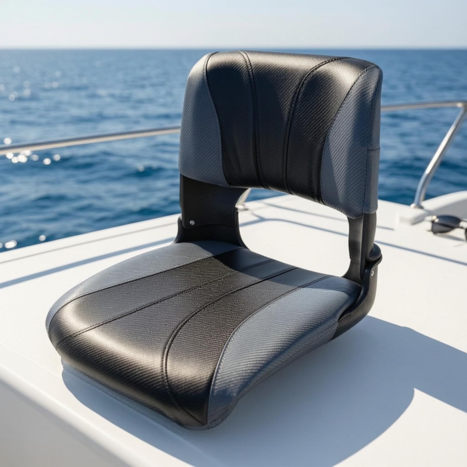 Sedile con Schienale Imbottito Confortevole Sedia da Barca Impermeabile per Pescatori, Yacht, Grigio, Bianco, style to 3