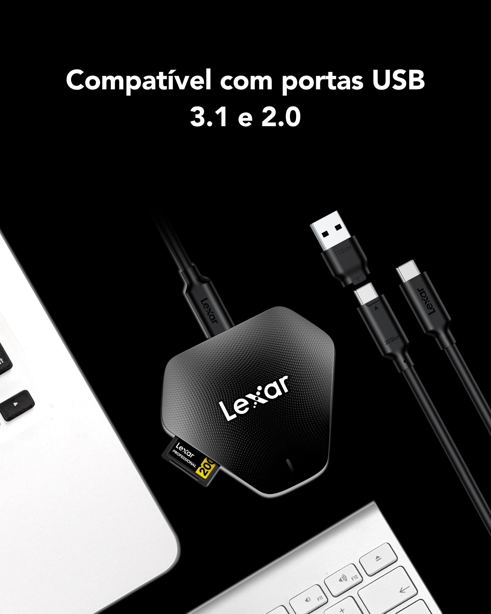 LEXAR LRW500URB LECTOR DE TARJETA USB 3.2 GEN 1 [3.1 GEN 1] TYPE-C NEGRO