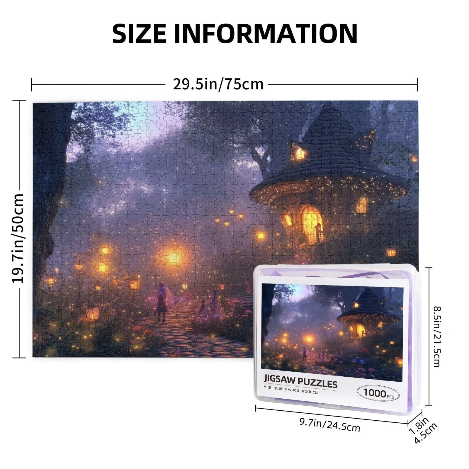 Forêt Puzzle 1000 Pièces Adultes Puzzle Paysage Motif Design avec Emballage Cadeau pour Cadeau Femme, Activité Familiale Stimulante Débutants pour Decoration Chambre Murale Maison 75 x 50 cm -76Y