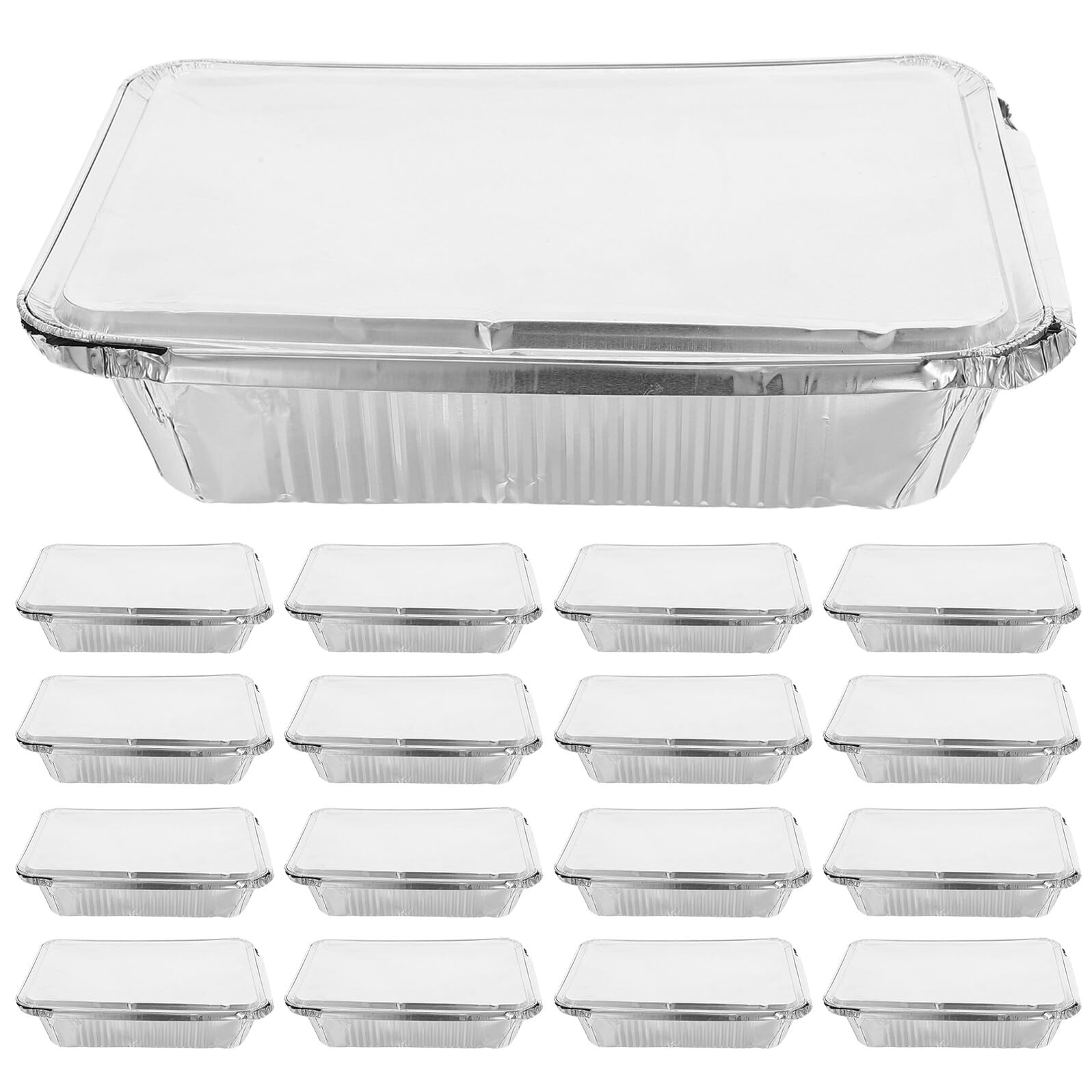 Bandejas de aluminio para catering y barbacoa con tapas protectoras