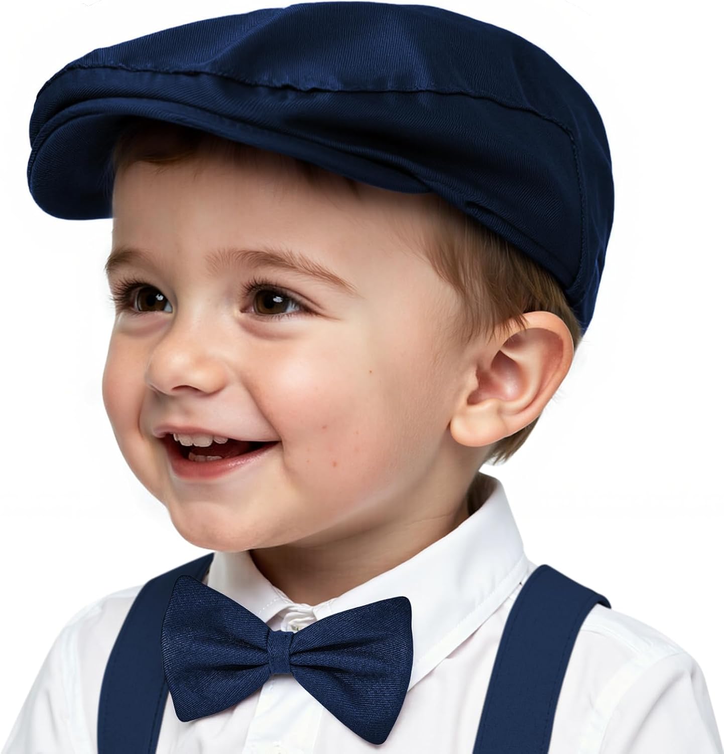 Boy Hat Newsboy Cap 2pcs Vintage Drivers Cap with Adjustable Bow Tie Infant Beret Flat Hat