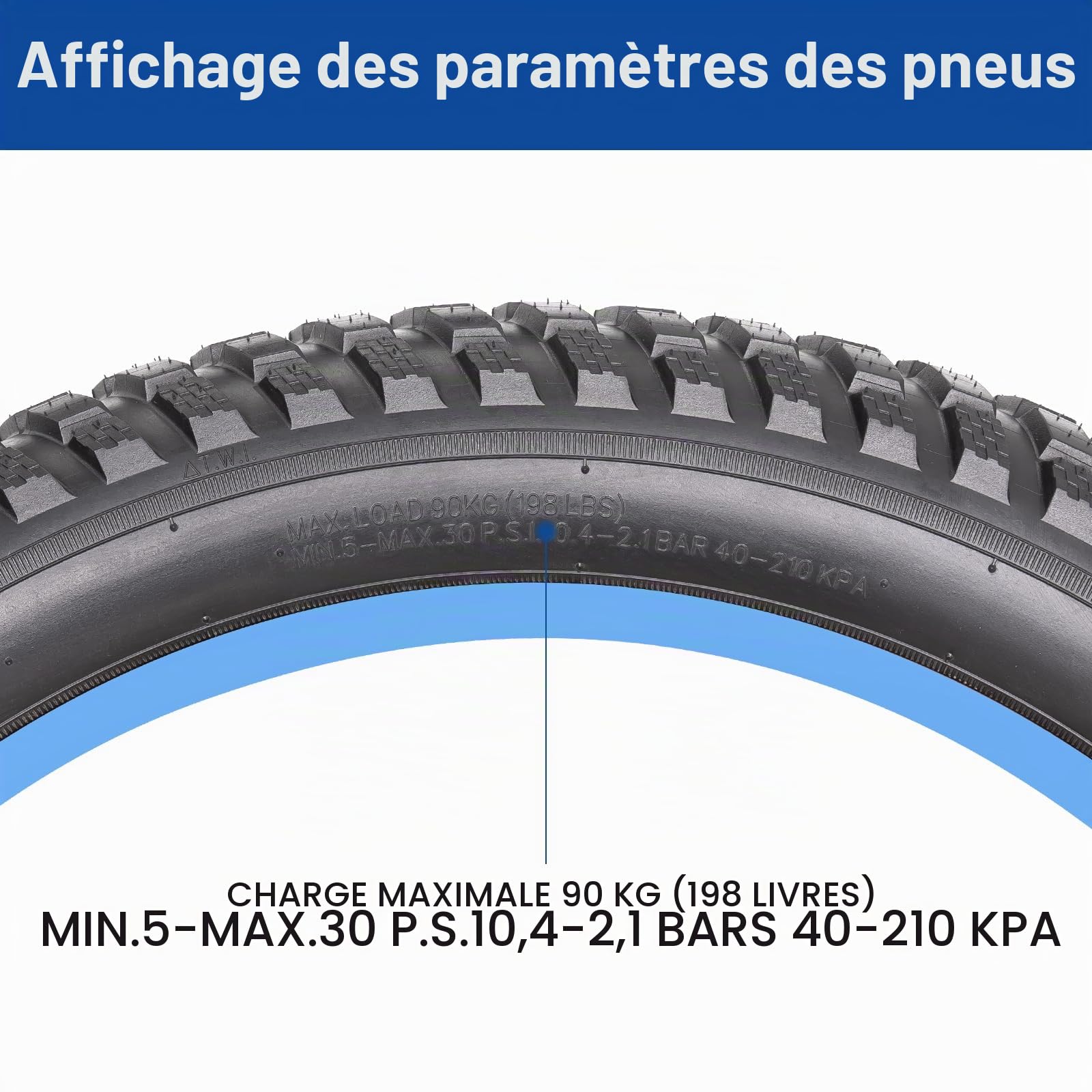 20x3.0 Pneu de vélo 20x3 76-406 Bicyclette Pneus Pliable et 20 Pouces Chambres à air 32mm Valve Schrader, Convient pour 20x2.80 20x3.0 20x3.3 Montagne/Gravier/Ville/Pneus vélo(1-PC)