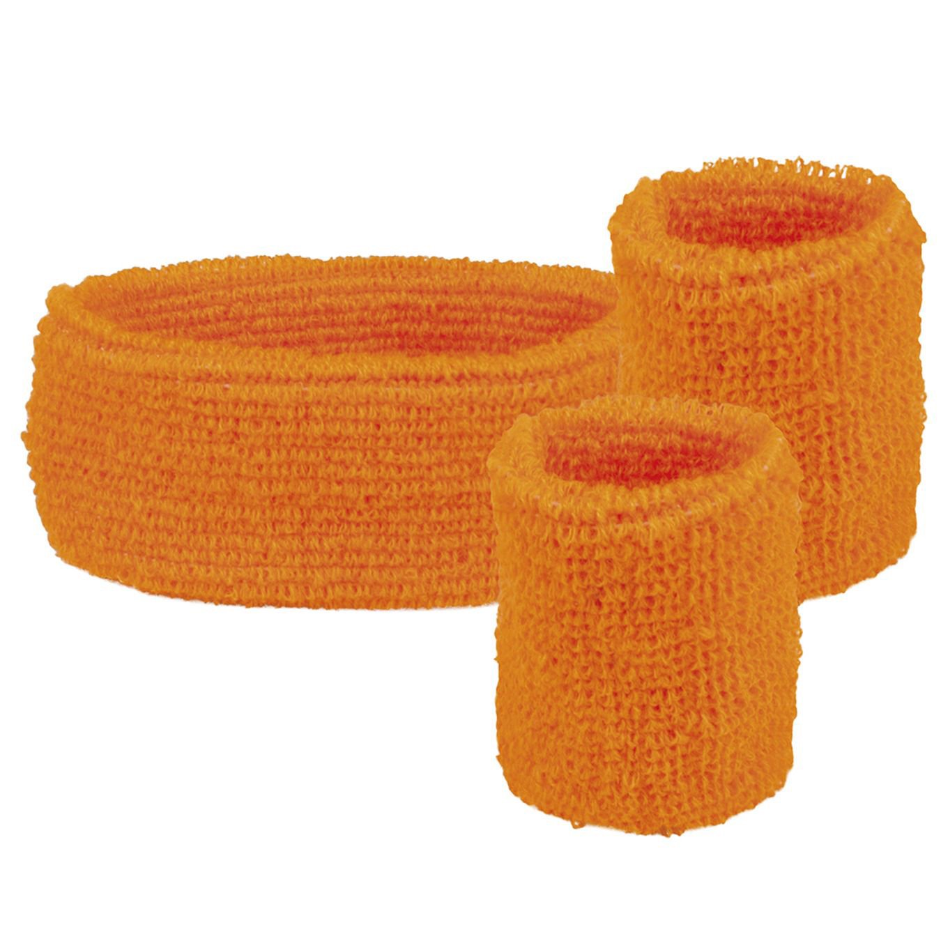 Boland - Sweatbands, 1 headband and 2 bracelets, one size fits all, sports, accessory, 80s, tracksuit, tennis player, costume, theme party, carnival — image 1