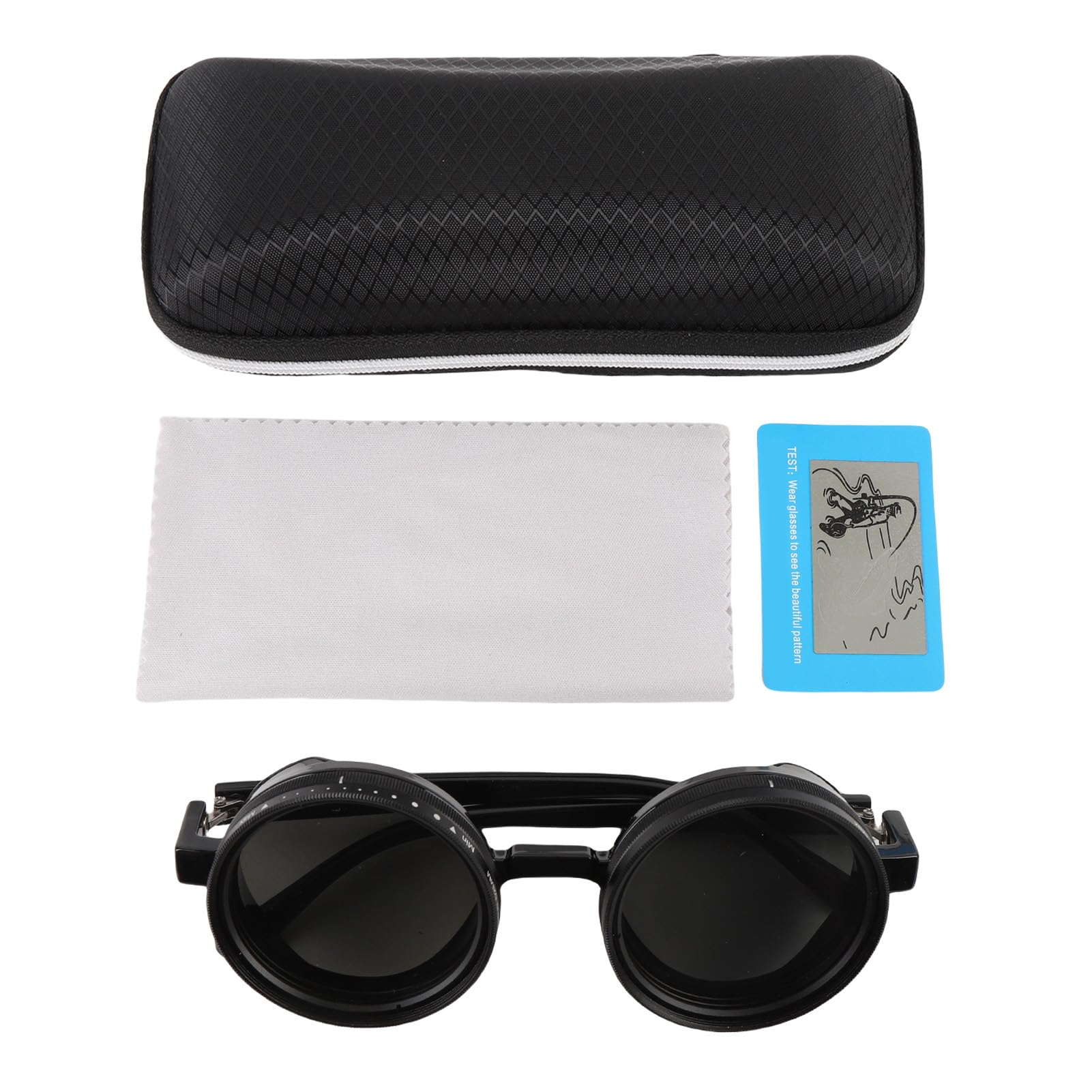 Generic Regulowane Okulary Przeciwsłoneczne ND2-400 z Filtrem Okrągłe Polaryzacyjne Szare Okulary Wędkarskie do Eksploracji na świeżym Powietrzu, PC Metal