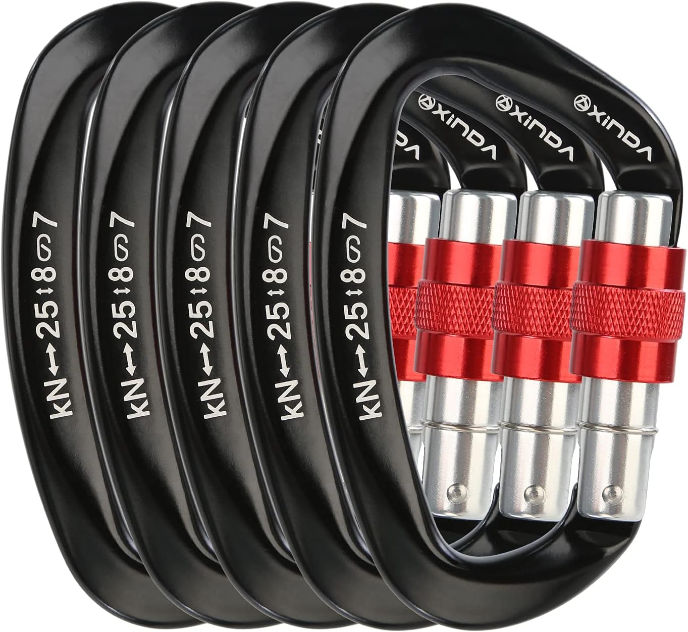 Screwgate Locking Carabiner Clip - Professional Rock Climbing Carabiner Screw Lock,Heavy Duty Carabiners for Climbing,Mountaineer,Hammock,Camping,Outdoor Equipment