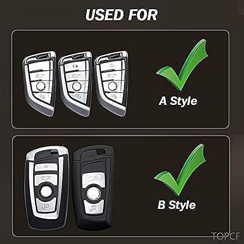 Miniatura 2 de Funda de Llaves de Coche de Aleación con Anillos para BMW Serie 1, 3, 5, 7, 530, F48, X1, X2, X3, X4, X5, X6, Concepto Clásico de Cabeza de Motor