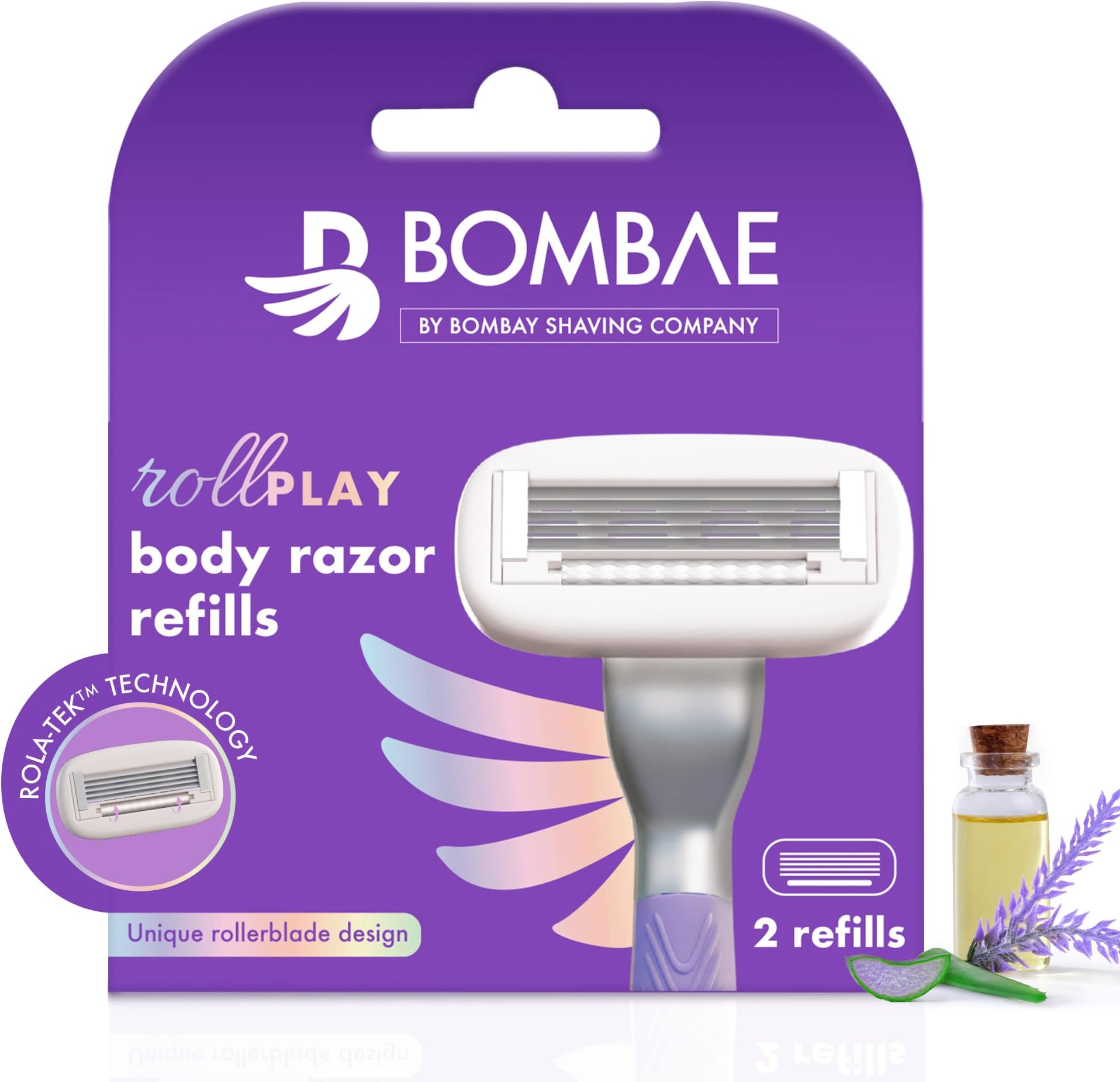 Rollplay hair removal razor Refills/Cartridge/Blades for women | Glidestrip with aloe vera and vitamin E| 2 pieces