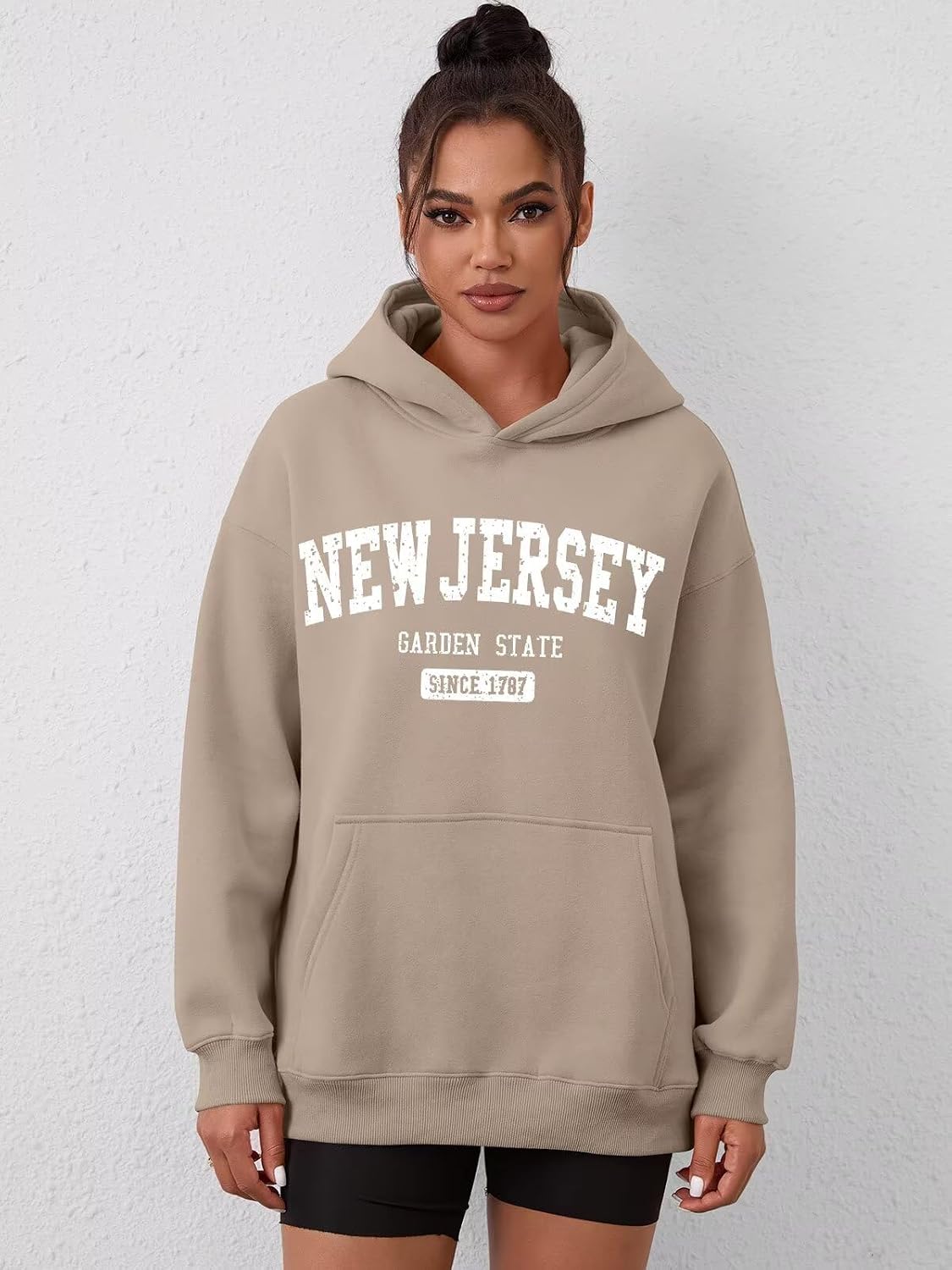 ORANDESIGNE Womens Oversized Letter Print Hoodies Graphic Fleece Sweatshirts Long Sleeve Pullover with Pocket 2026