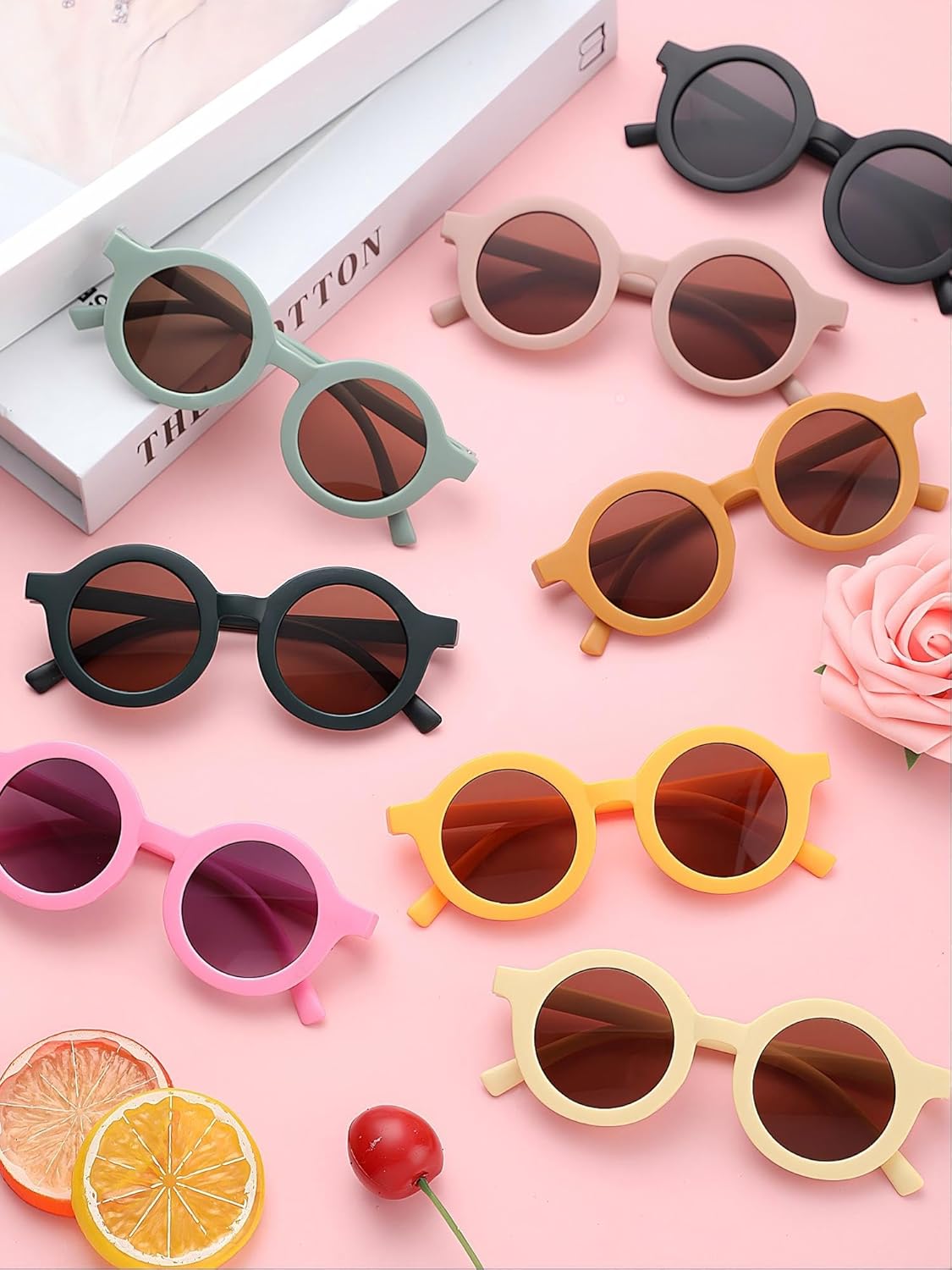 Frienda 16 Pairs Toddler Sunglasses Valentines Classroom Gift Round Kids Sunglasses Bulk for Boy Girl Beach Outdoor Sport - Image 7