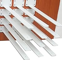 Vista 41 de Paquete de 16 - Soporte de estante en L oculto negro de 6 pulgadas (1/5 pulgada de grosor) Soportes de estante flotante de hierro Soportes de metal