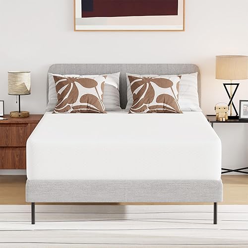 BestMassage Colchón de espuma viscoelástica de gel de 12 pulgadas para sueño fresco y alivio de presión, colchón matrimonial de firmeza media para