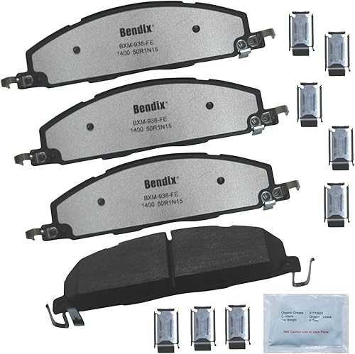 Miniatura 23 de Bendix Fleet Metlok MKD1770FM Pastillas de freno delanteras semimetálicas para Ford Expedition 2017-2010, F-150 2017-2010, Lobo 2020-2009, Lincoln