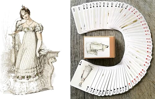 Cartas victorianas de moda baraja de póquer 54 cartas todas diferentes carteles vintage de moda para mujer del siglo XIX