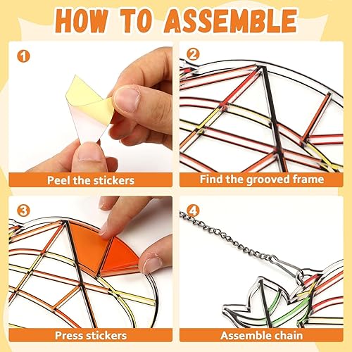 Miniatura 3 de Kits de manualidades de otoño para niños, diseño de calabazas de Acción de Gracias, con calcomanía de cristal hecho de fácil actividad, kit de