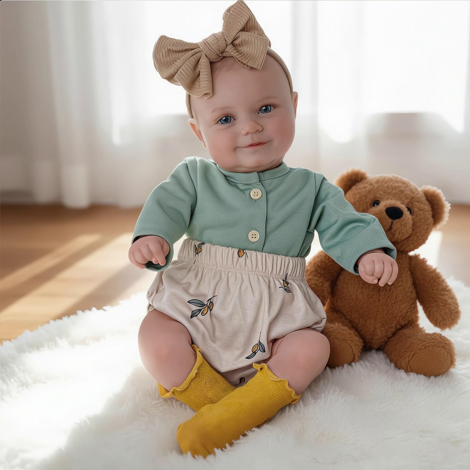 vinyle Lifelike Reborn Baby Doll – 22-inch (55 cm) Bionic Baby Doll – Soft Silicone and Vinyl Material – Realistic Baby Doll – Reborn Toddler Doll – Newborn Toy – Reborn Doll