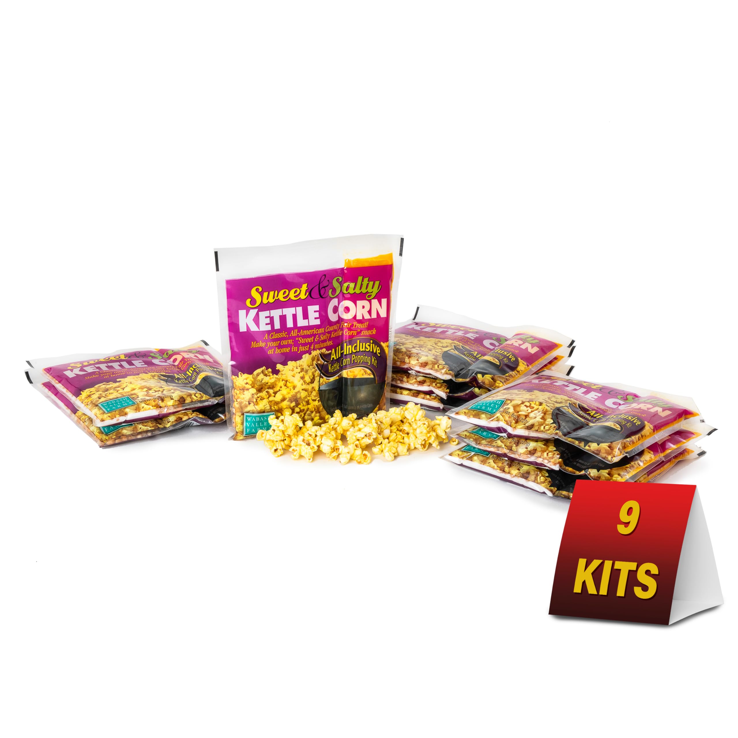 All in One Popcorn Packs - Wabash Valley Farms All Inclusive Popping Kits, Sweet & Salty Kettle Corn, Popcorn Kernels for Popcorn Machine, All in One Popcorn Kernels, Popcorn Kit, 3 Kits 3 Packs