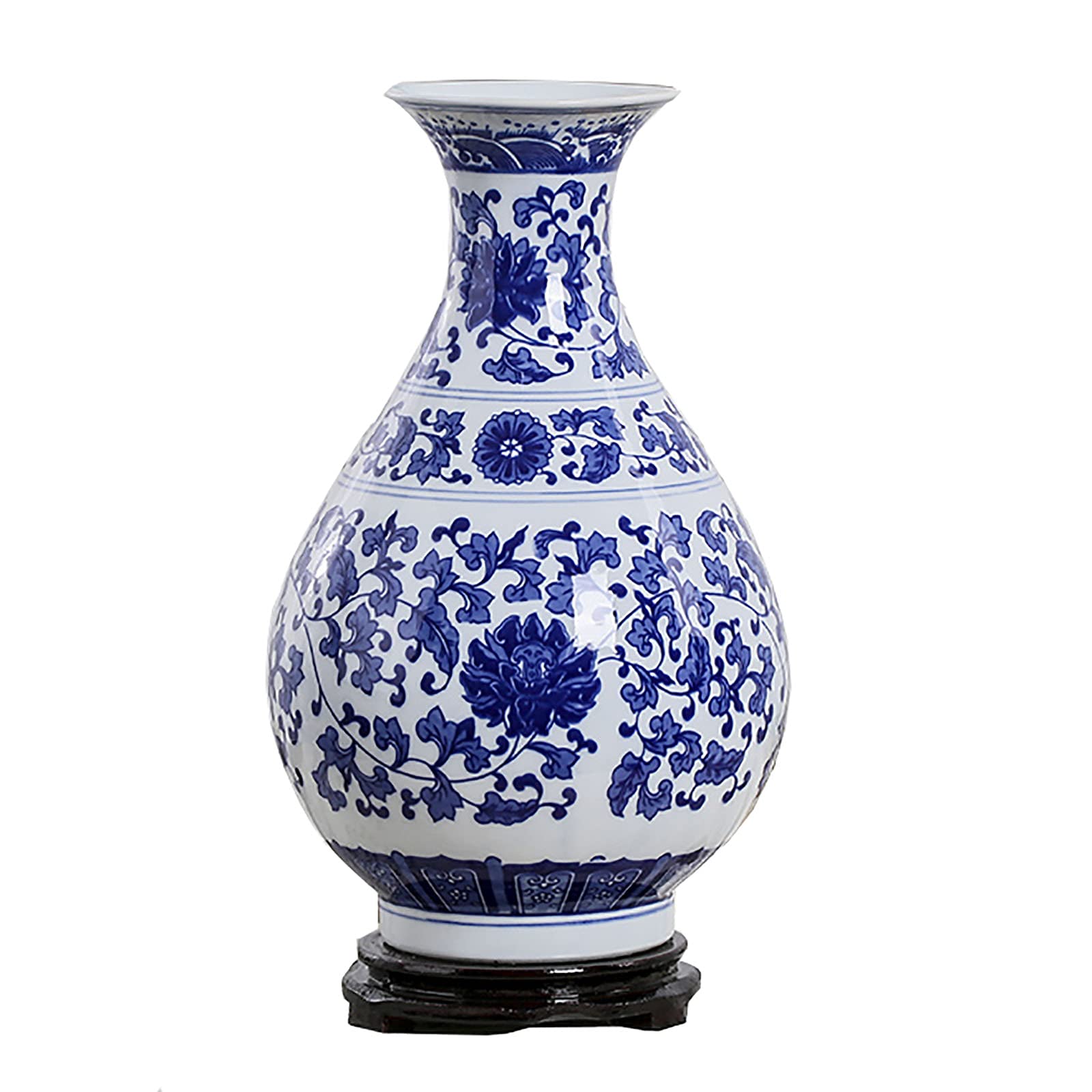 Vase à fleurs bleu et blanc pour la décoration de la maison chic