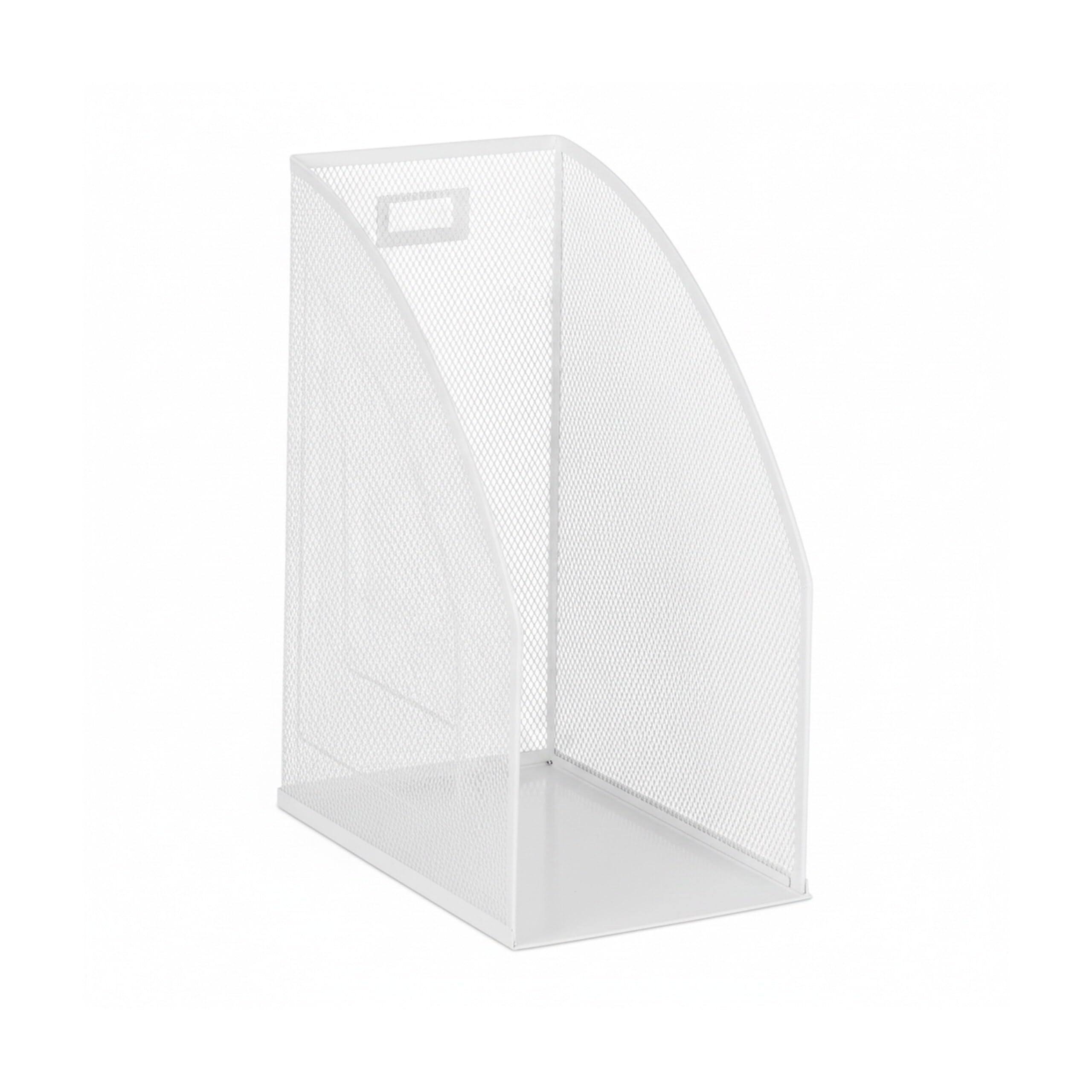 Relaxdays Range-revues, Format A4, Design Maille, HxLxP: 32x16x24,5 cm, Bureau, Porte-Documents, métal, Blanc