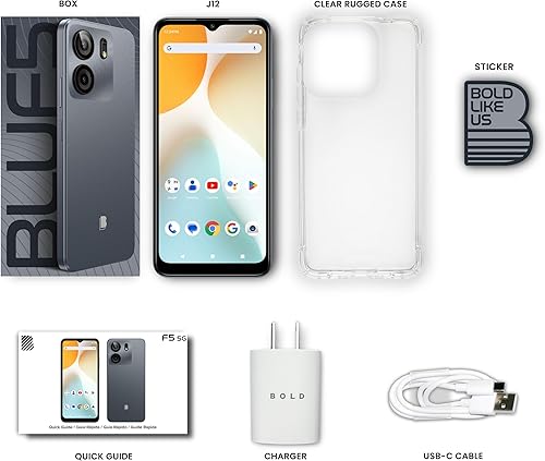 Miniatura 7 de BLU F5 5G 2024 Batería para todo el día Desbloqueado Pantalla HD+ de 6.6 pulgadas 128 GB Dual 50MP Versión estadounidense Verde