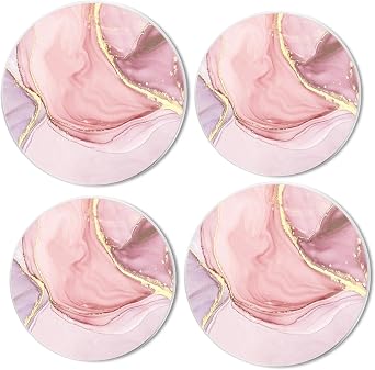 Stove Burner Covers Set of 4,Pink Marble Pattern Art Gas Stove Burner Covers Metal Stove Burner Covers,Electric Stove Burner Covers,Easy to Clean,Kitchen Decor,8 inches and 10 inches