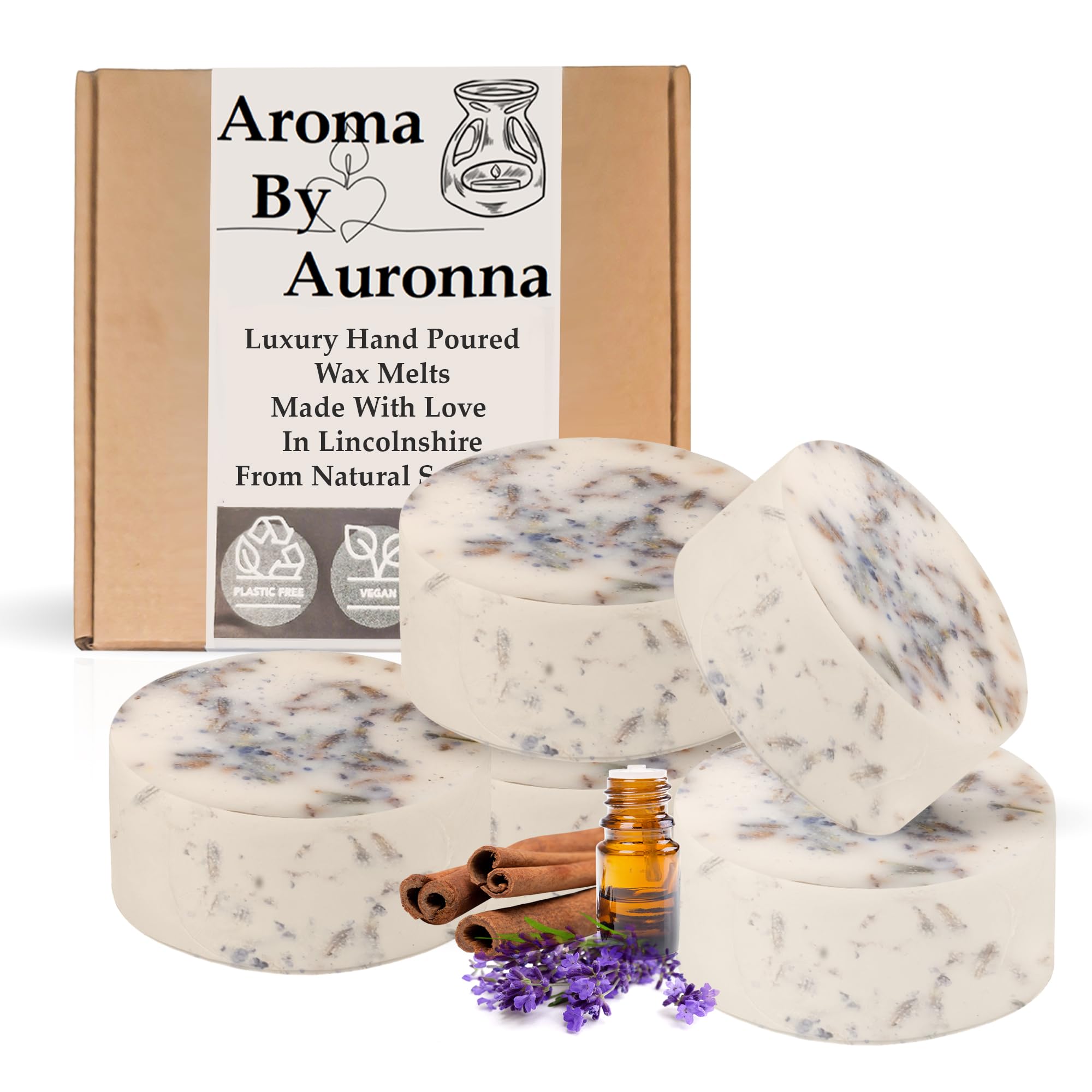 Auronna Wax Melts Scented - Natural Handmade Soy Snap - Highly Concentrate - Made in UK - Up to 80 Hours of Fragrance Cast (Anti Anixety)