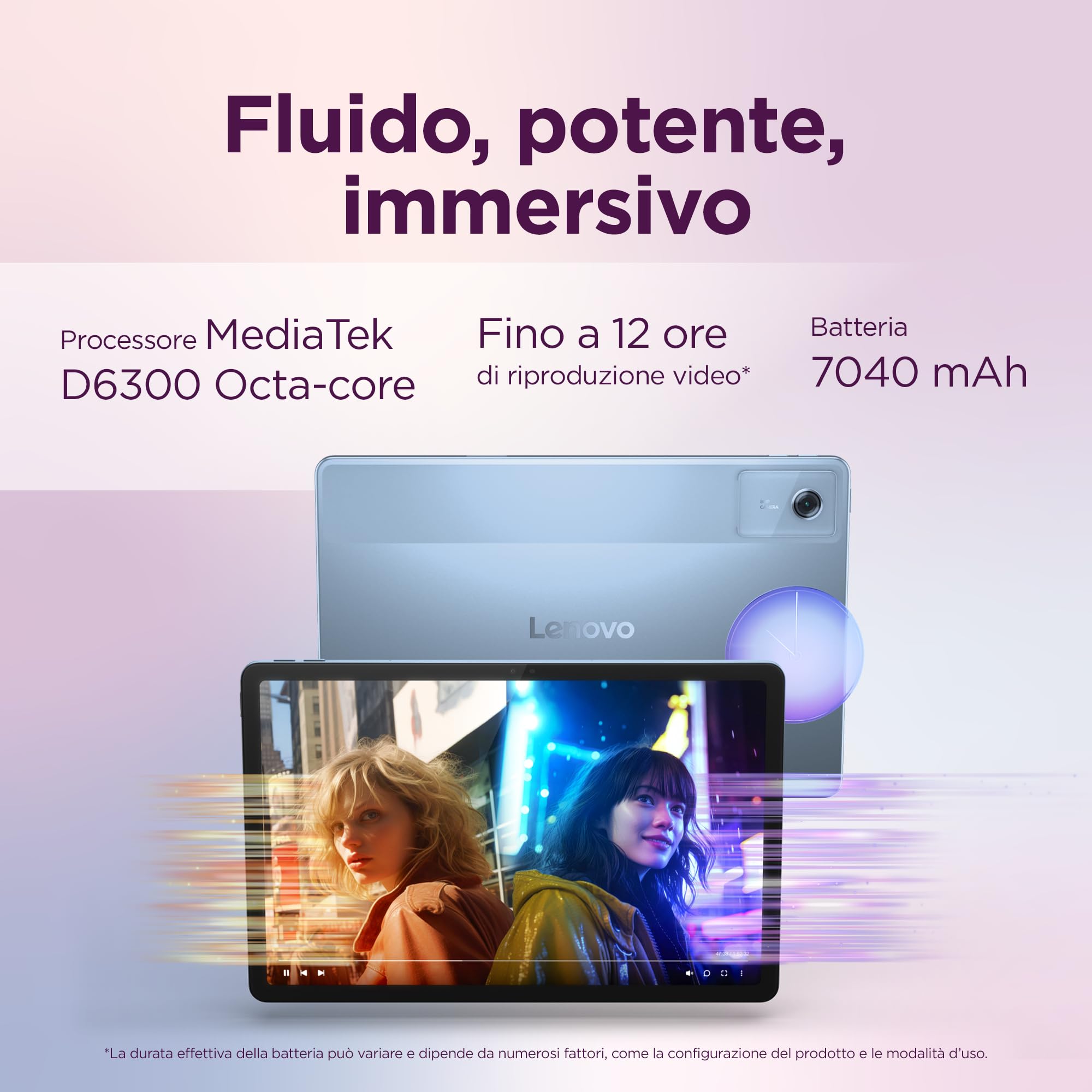 Lenovo Idea Tab Tablet 11" 2.5K 90Hz IPS 8GB RAM 256GB WiFi MediaTek Dimensity 6300 Android 15