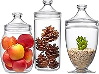 Vista 7 de Amazing Abby - Adore - Tarros de boticario de plástico (juego de 3 piezas, 52/46/46 oz) (no de vidrio), tarros de acrílico con tapas, recipientes