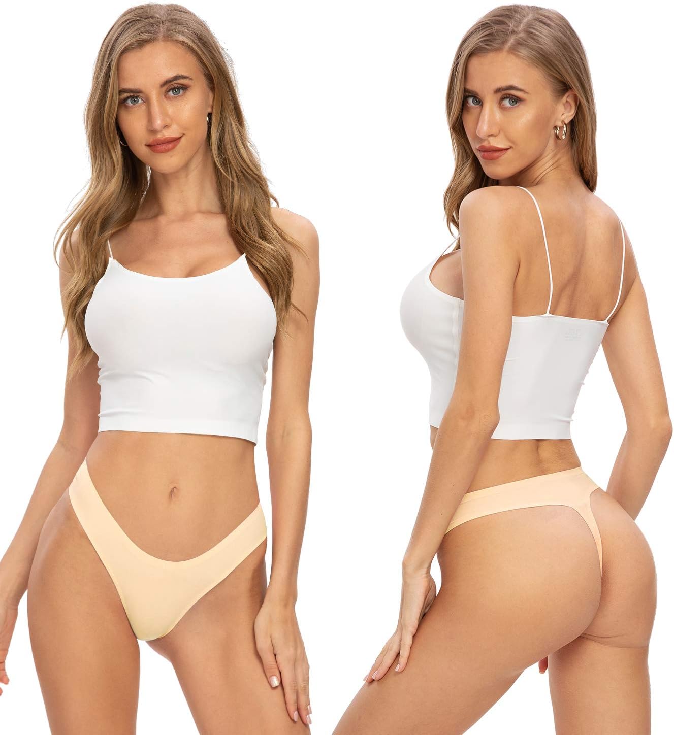 Thongs for Women, No Show Womens Thongs Underwear, Ice Silk Thong Bikini Underwear Pack - Image 3