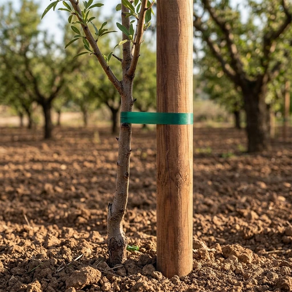 Suinga Pack 5 Postes Tutor de Madera sin Punta | 200 cm de Altura | Diámetro 8 cm | Ideales para Vallas, Cercados, Cuadras y Pérgolas | Soporte Resistente para Árboles y Uso Agrícola