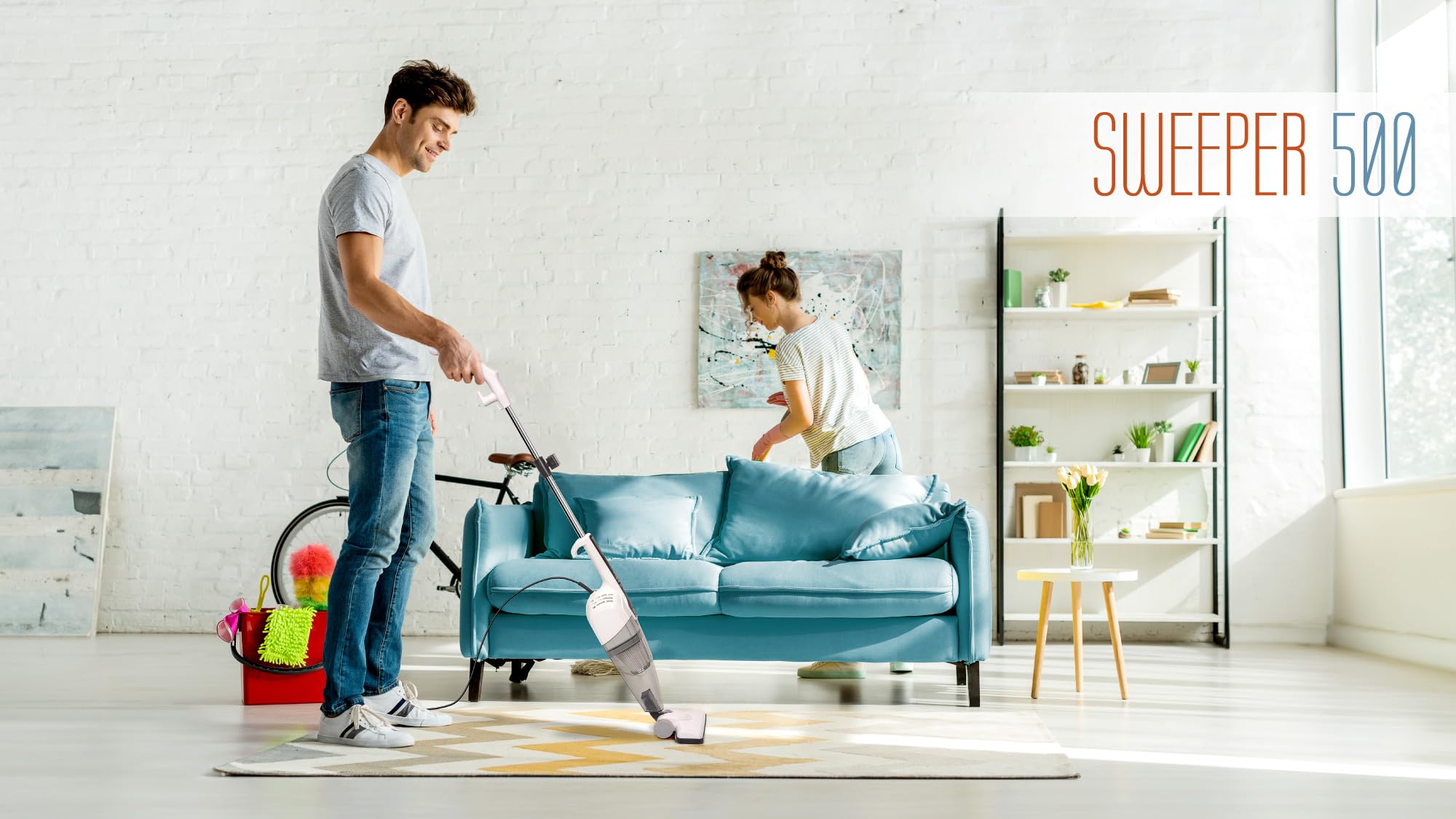 Teesa Odkurzacz Pionowy 2w1 SWEEPER 500 Ssanie 13,5 Kpa Filtr HEPA Pojemnik na Kurz Moc 500W TSA5014