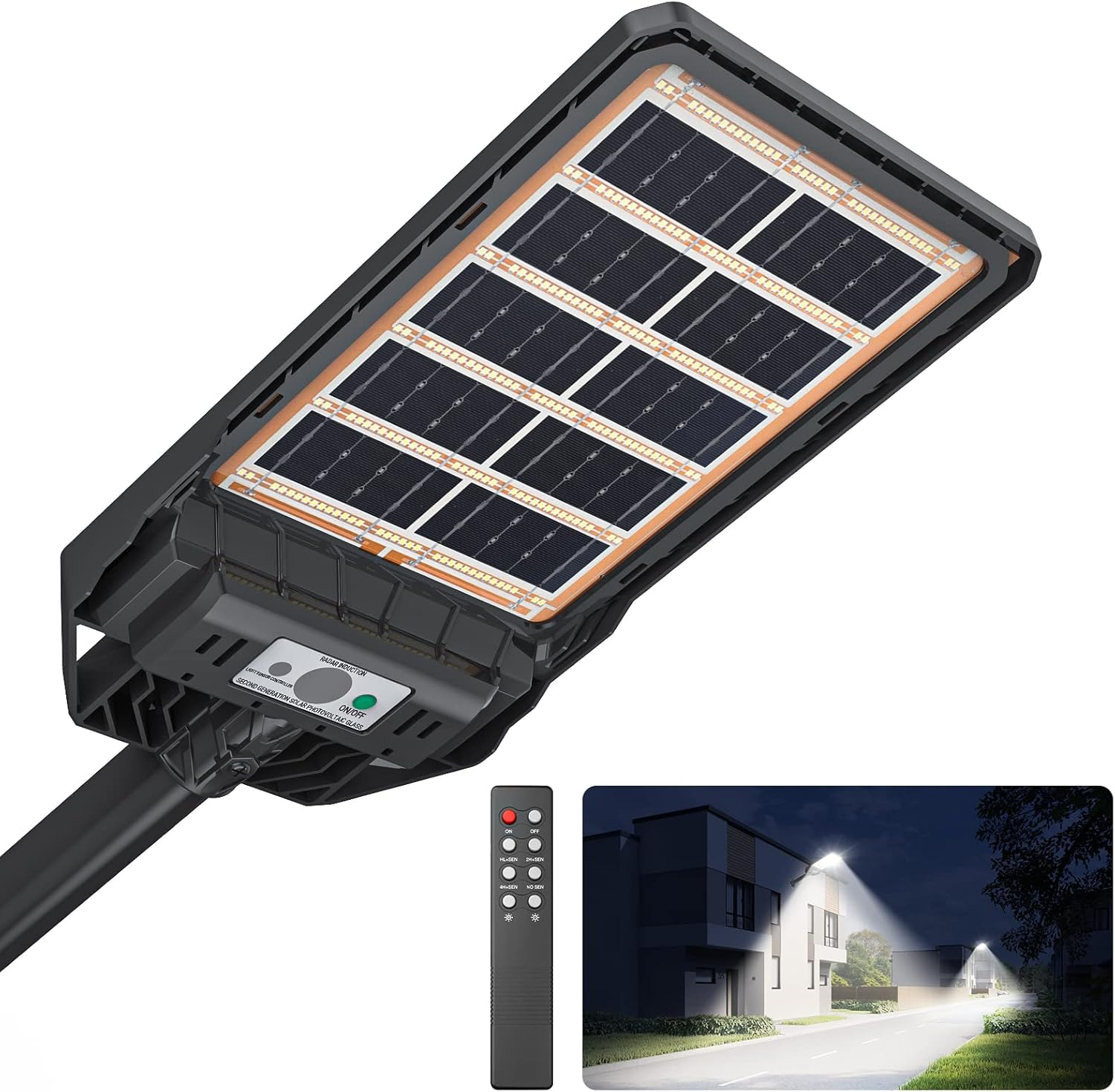 DeckTok Solar Street Light 150W, Motion Sensor Flood Security Light ...