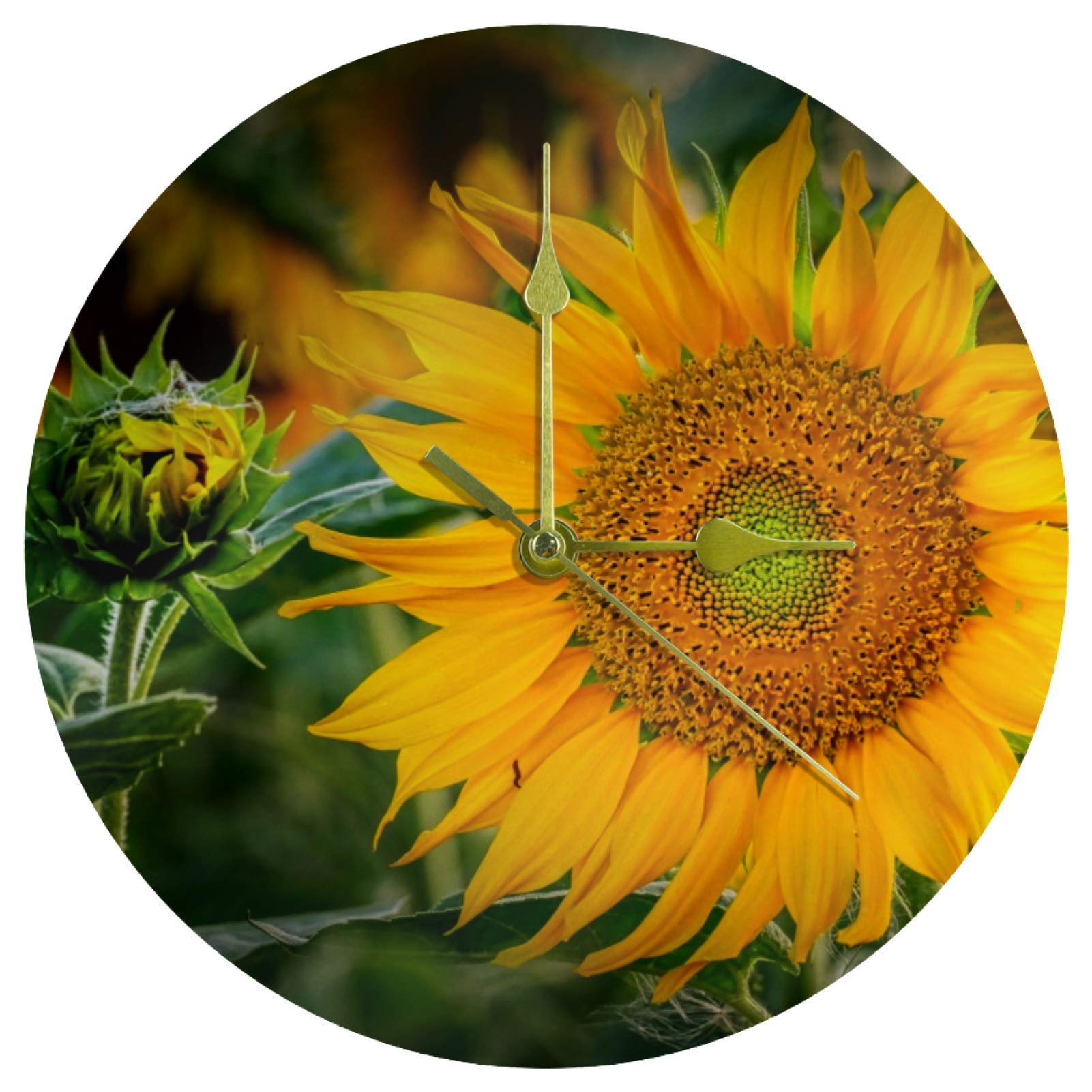 Horloge murale tournesol silencieuse pour dormir sans aucun tic-tac