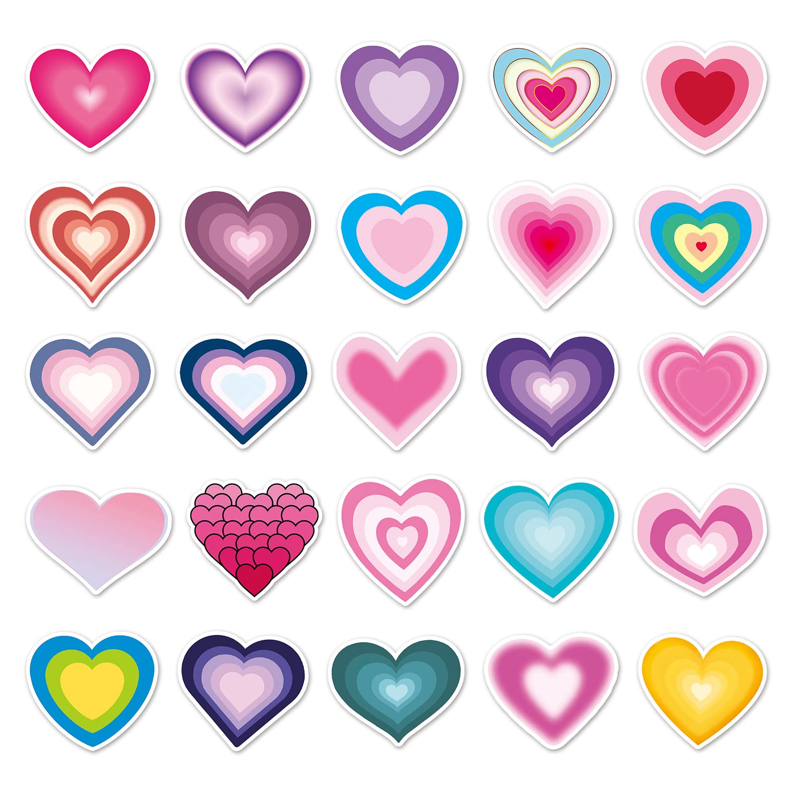 Adesivi a forma di cuore con dettagli dorati