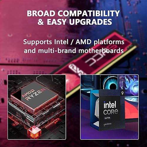 Miniatura 4 de PUSKILL DDR5 RAM Kit de memoria para computadora de escritorio 32GB (2x16GB) 4800MHz CL38 - Enchufe y uso para Intel y AMD Ryzen 7000