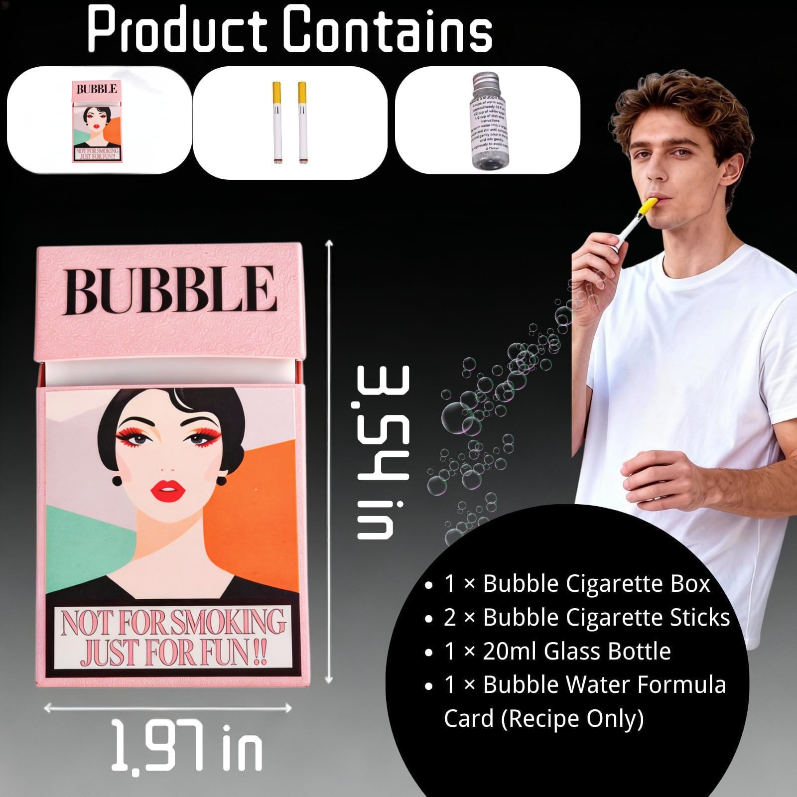 Amazon.com: Axonkit Bubble Cigarette Blowing Stress-Relief Accessory Mini Bubble  Blower Sticks Fun Novelty Item for Relaxation Parties : Toys & Games