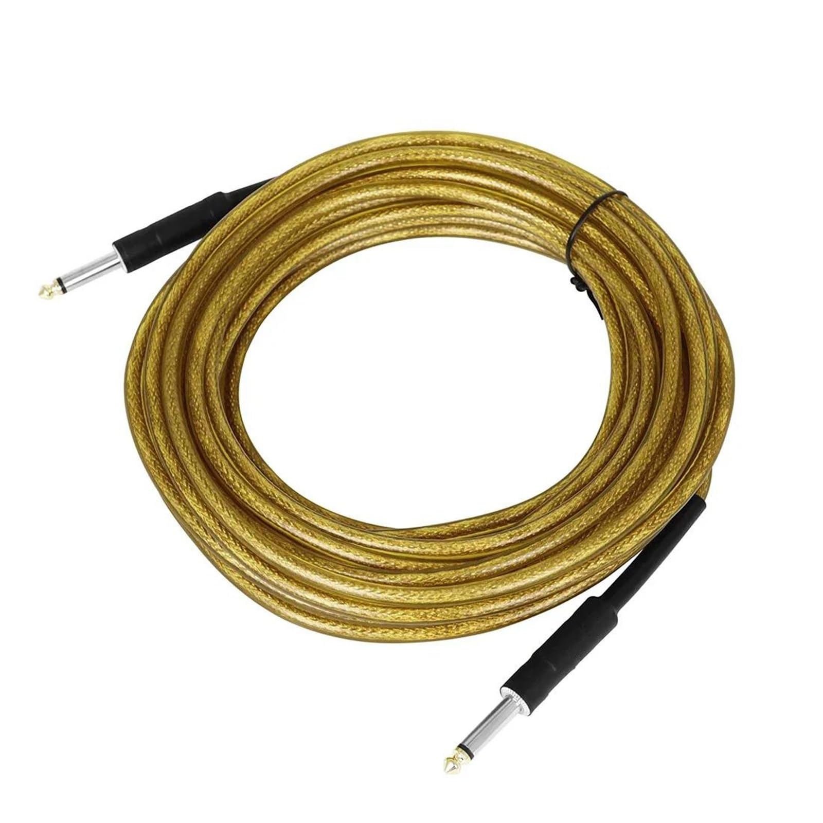 Kabel Do Gitary Linia Przyłączeniowa Kabla Gitarowego Basowego 6,35 MM Podwójny Prosty Wzmacniacz Transmisyjny 10 M Trwały(Yellow)