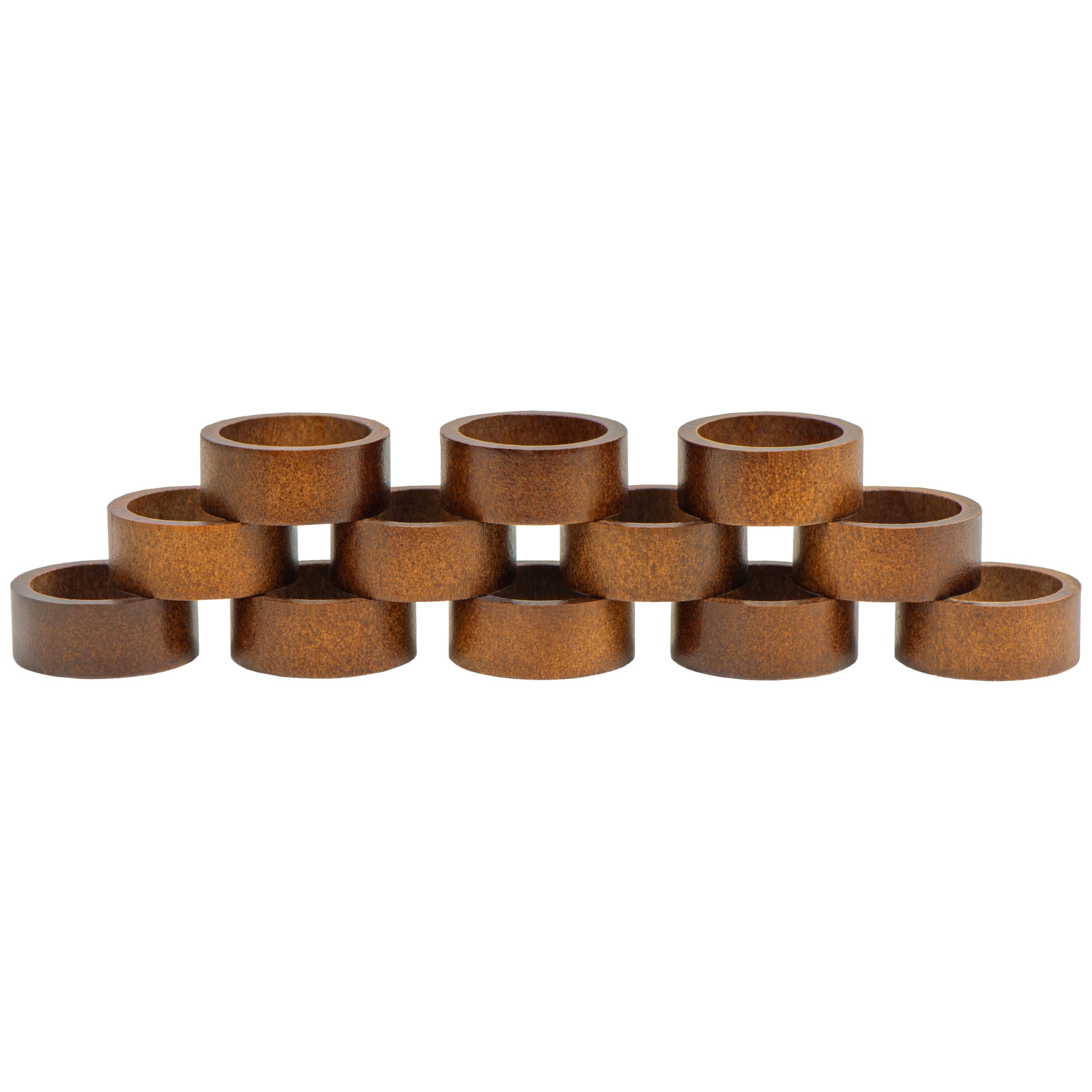 Napkin Rings Set of 12, Wooden Napkin Rings Artisan Crafted in India, Tabletop Decor