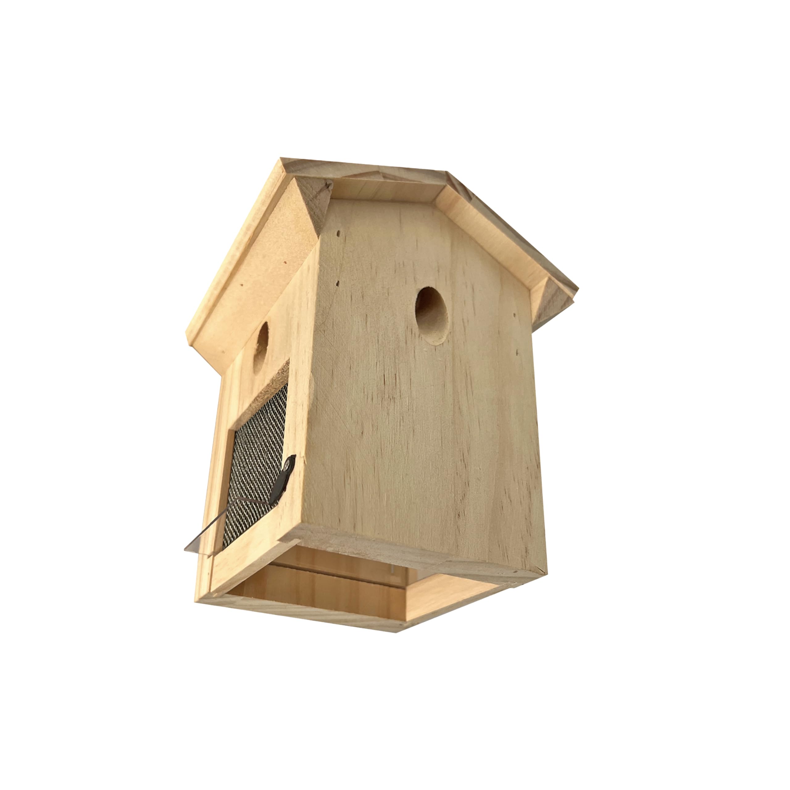 Photo 1 of Carpenter Bee Traps for Outside, Piched Roof Nature Hanging Wood Boring Bee Trap for Outdoor Insect Trap (1 PCS)