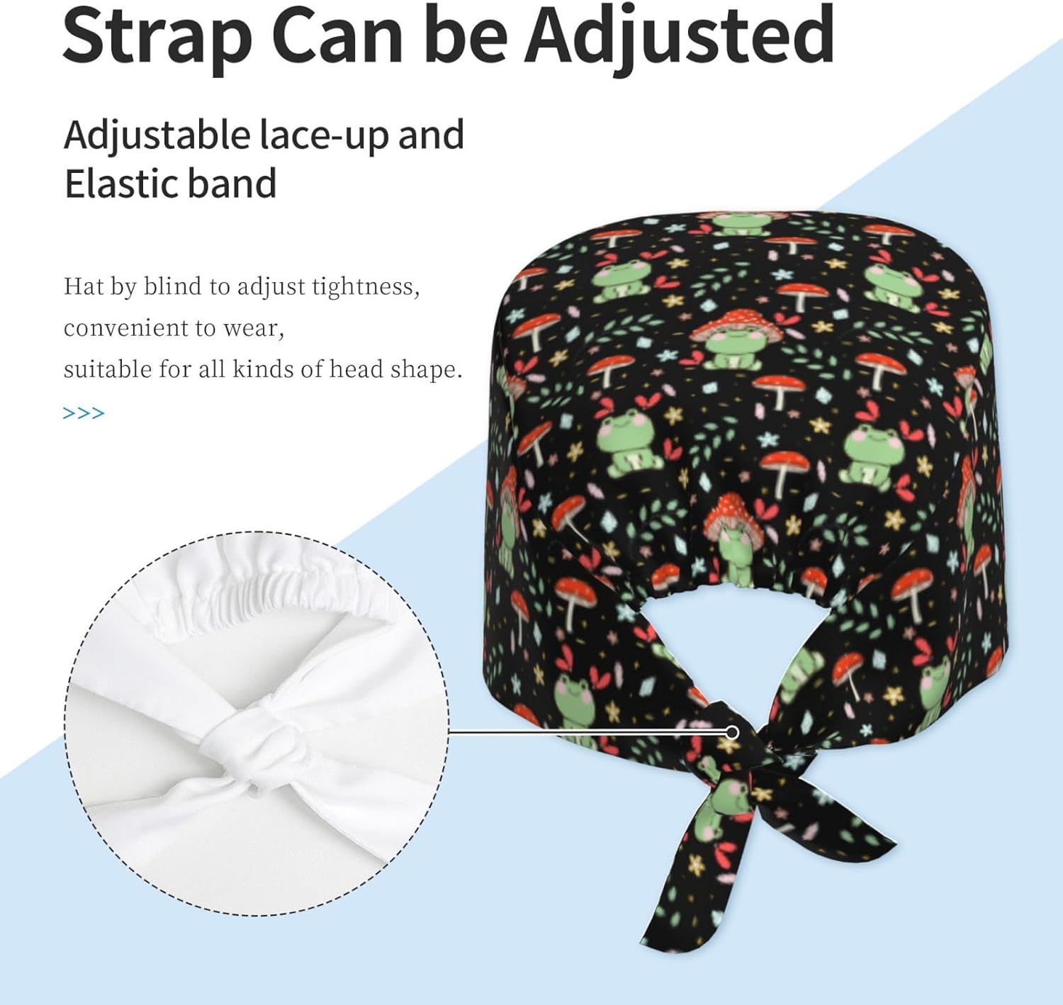 Cute Animals Working Caps with Sweatband Adjustable Tie Back Hat Headgear Beanie - Image 5