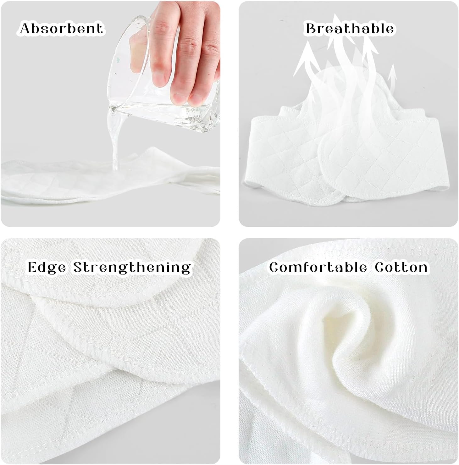 YLOLUL 10 Pcs 18x3 Inch Cotton Bra Liners Under Bra Pads Bra Liners to Absorb Sweat for Women Sweating Supplies