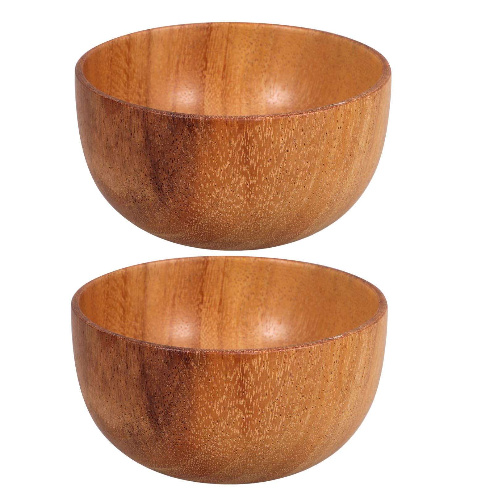 Saladier en bois rond de cuisine Gatuida | Lot de 2 bols de service de 13x6 cm pour fruits
