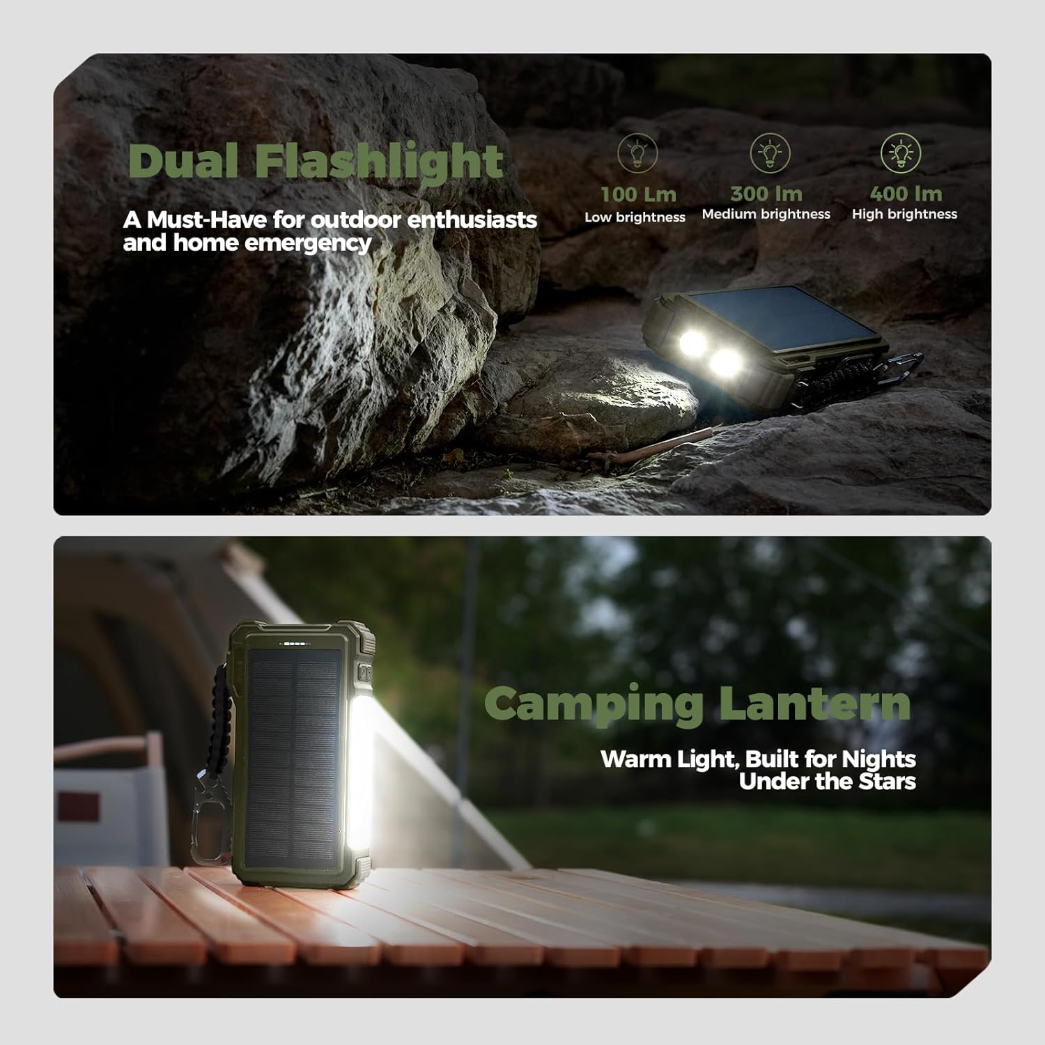 BLAVOR Solar Power Bank 20000mAh Built-in Cables, Wireless Charger for Apple Watch, 20W Fast Charging Battery Pack with USB C, Flashlight, Solar Charger for iPhone, iPad, iWatch, Samsung