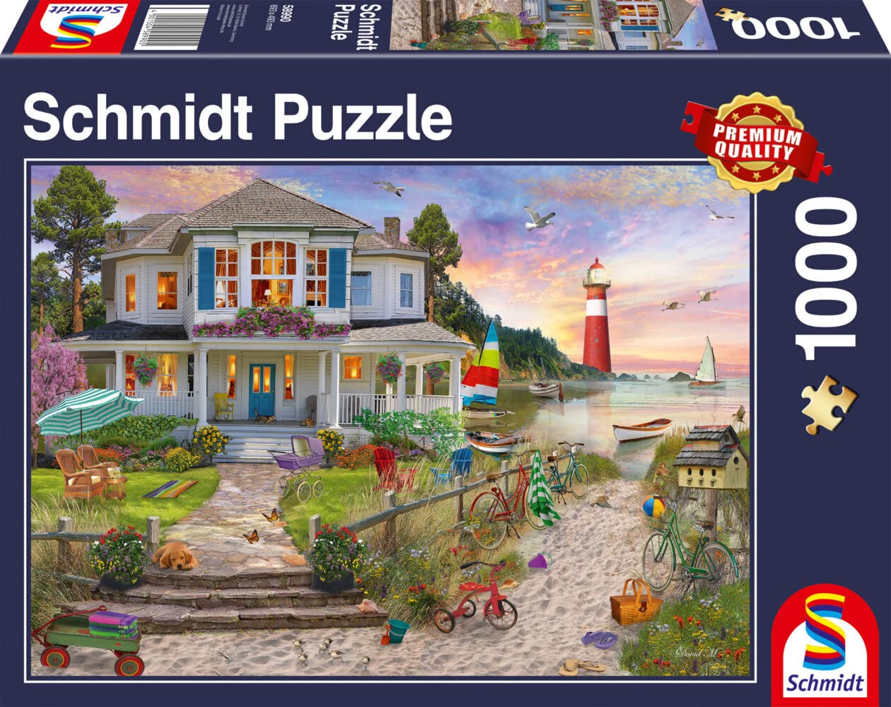 Schmidt Spiele- Strandhaus 58990 The Beach House 1000 Piece Jigsaw Puzzle, Multicolore