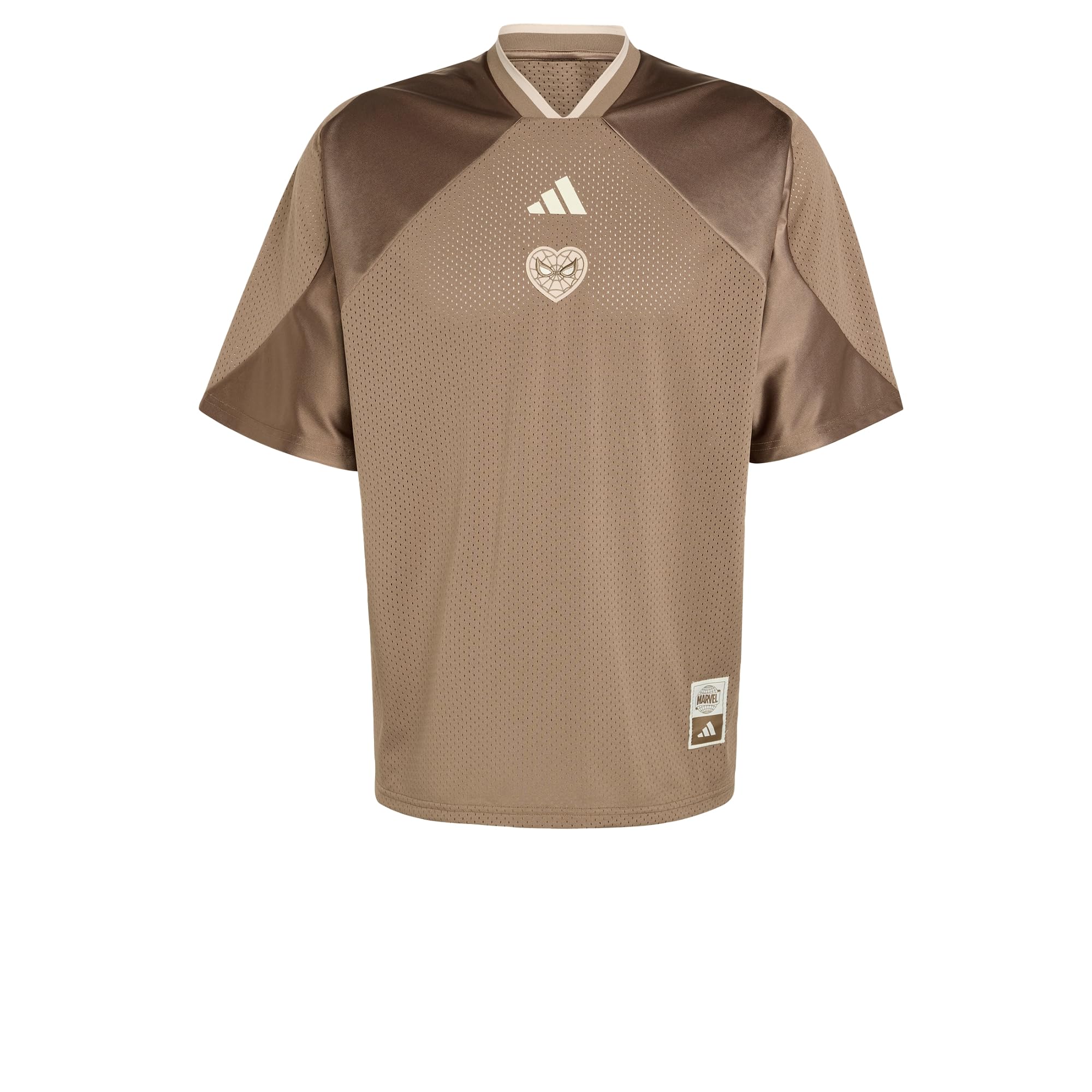 adidas Men's Marvel Spider-Man Mesh Jersey Shirt, Khaki Six, XL