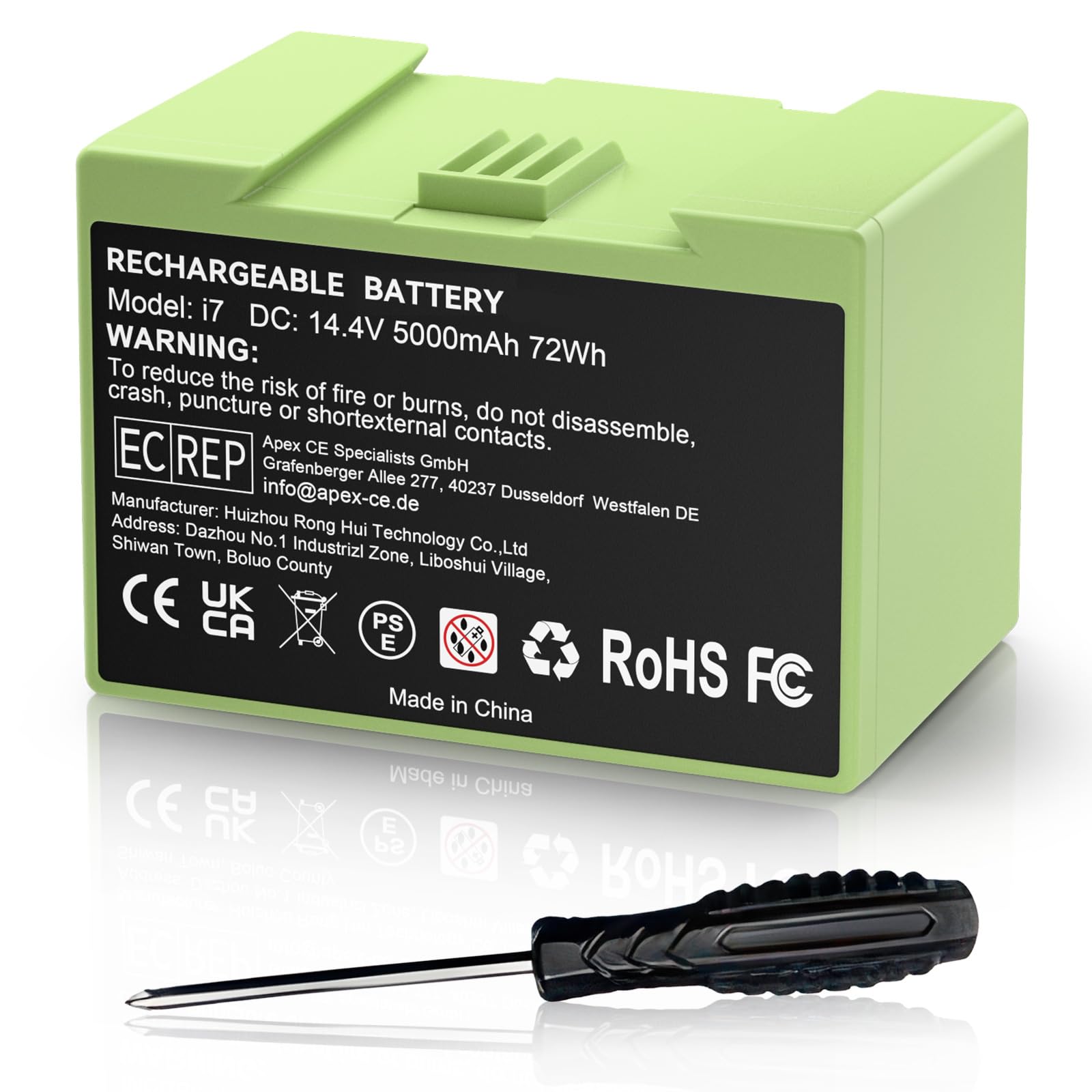 Upgraded 5000mAh 14.4V Replacement for iRobot Roomba Battery ABL-D1 4624864 Compatible with Roomba e and i Series Battery i3 3150 i3+ 3550 i4 4150 i4+ 4550 i8 i8+ i7 i7+ e5 e6 J7 J7+ J6+ J5